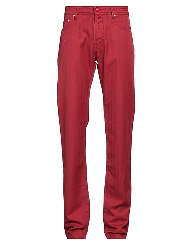 JACOB COHЁN Casual trouser Brick red 72% Cotton, 26% Linen, 2% Elastane