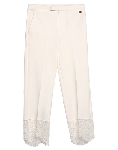 TWINSET Casual trouser White 68% Viscose, 27% Polyamide, 5% Elastane, Lyocell, Cotton
