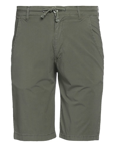 ALPHA STUDIO Shorts & Bermuda Verde militare 97% Cotone, 3% Elastan