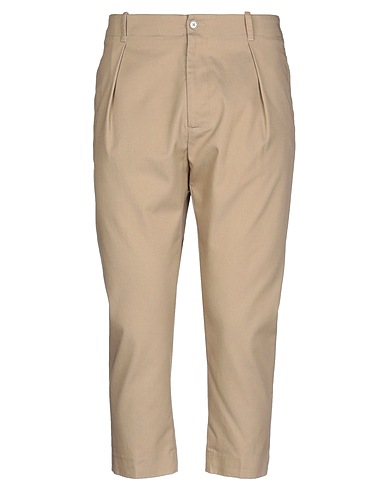 DANIELE ALESSANDRINI Casual trouser Camel 65% Polyester, 35% Cotton