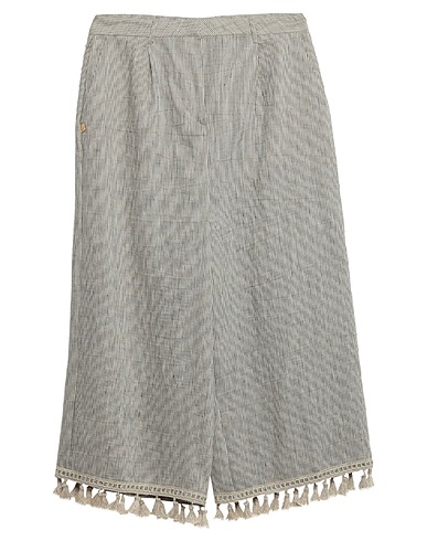 MANILA GRACE Casual trouser Ivory 46% Linen, 33% Polyester, 21% Cotton