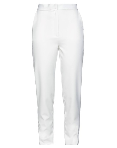 ACTUALEE Casual trouser White 89% Polyester, 11% Elastane