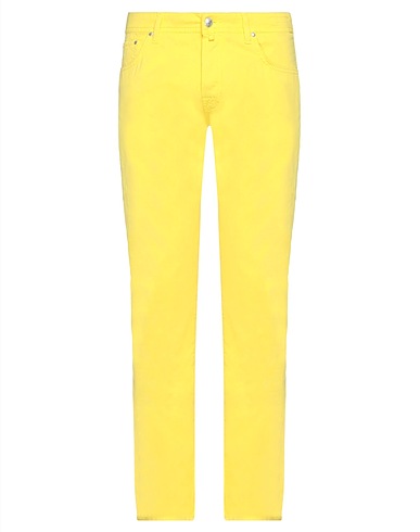 JACOB COHЁN Casual pants Yellow 97% Cotton, 3% Elastane