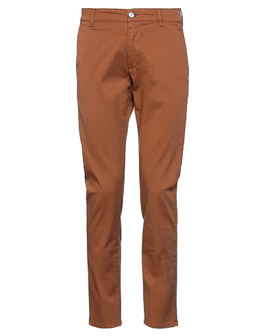 GREY DANIELE ALESSANDRINI Casual trouser Brown 98% Cotton, 2% Elastane