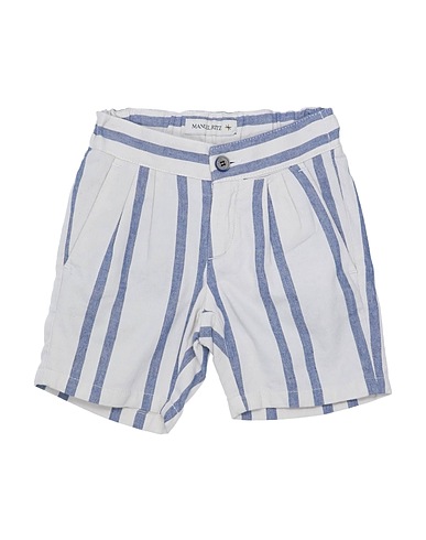 MANUEL RITZ Shorts & Bermuda Light grey 73% Cotton, 22% Linen, 5% Polyester