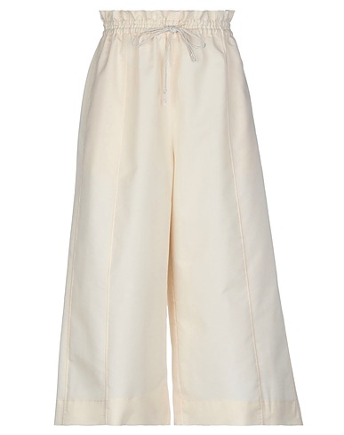 FORTE_FORTE Casual trouser Ivory 83% Cotton, 17% Polyester