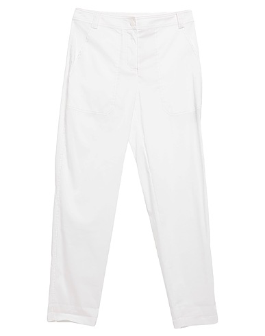 LIVIANA CONTI Casual pants White 68% Cotton, 28% Polyamide, 4% Elastane