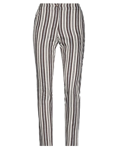ROSSOPURO Casual trouser Dark brown 46% Linen, 32% Polyester, 22% Cotton