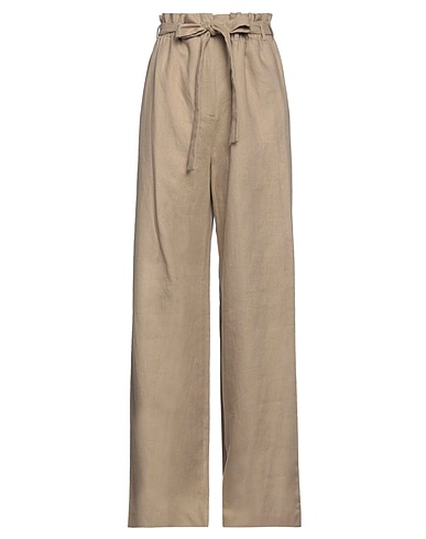 AGNONA Casual trouser Khaki 66% Linen, 34% Cotton