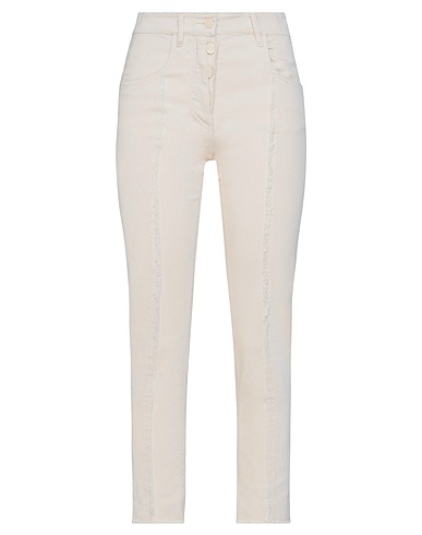 8PM Pantalone Avorio 97% Cotone, 3% Elastan