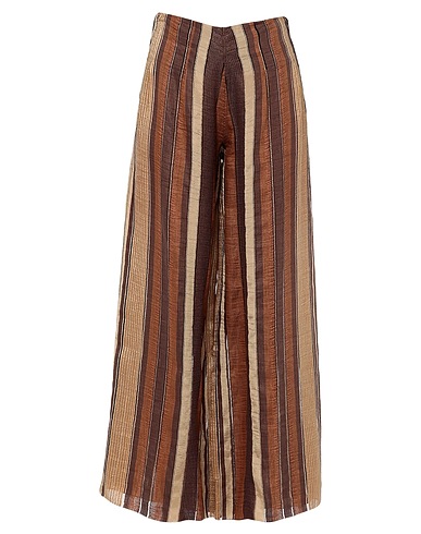ROSSOPURO Casual trouser Dark brown 63% Linen, 15% Acetate, 13% Polyamide, 7% Viscose, 2% Polyester