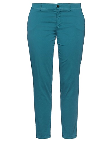 BERWICH Casual pants Deep teal 85% Cotton, 11% Silk, 4% Elastane