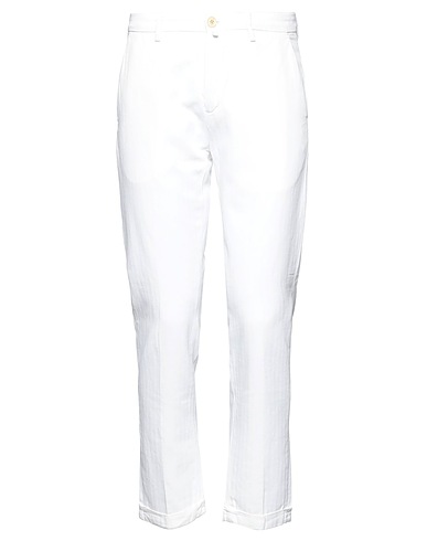 YAN SIMMON Casual trouser White 78% Cotton, 22% Linen