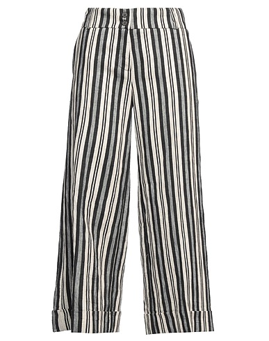 ROSSOPURO Casual trouser Black 46% Linen, 32% Polyester, 22% Cotton