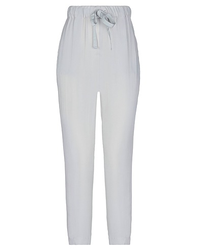 SEMICOUTURE Casual trouser Light grey 69% Acetate, 31% Silk