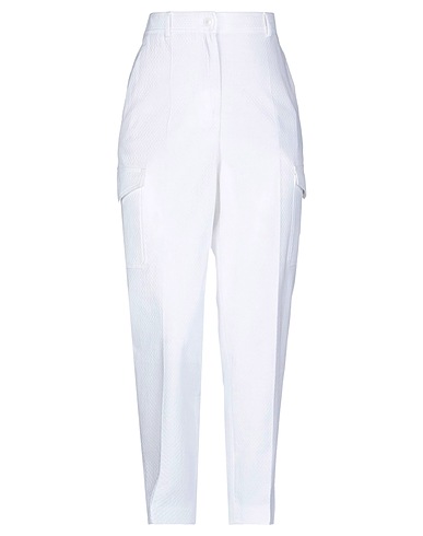 BOUTIQUE MOSCHINO Casual trouser White 98% Cotton, 2% Elastane