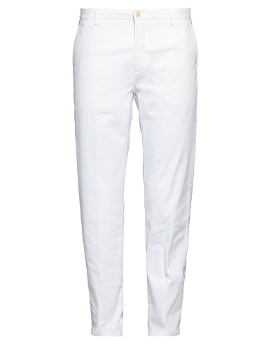 YAN SIMMON Casual trouser White 98% Cotton, 2% Elastane