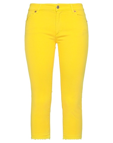 AVANTGAR DENIM by EUROPEAN CULTURE Casual trouser Yellow 93% Cotton, 5% Polyester, 2% Elastane