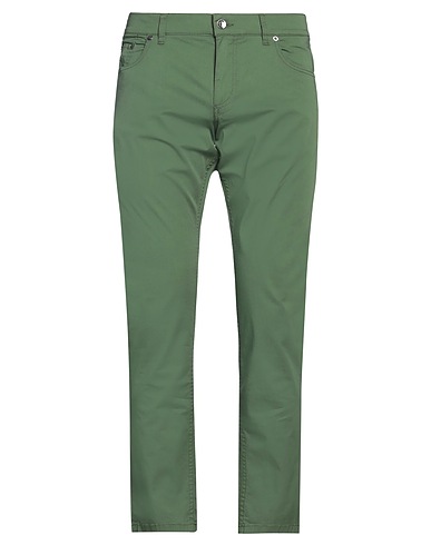 DOLCE&GABBANA Casual trouser Green 97% Cotton, 3% Elastane, Cow leather