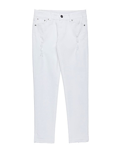 GAUDÌ Denim trousers White 98% Cotton, 2% Elastane