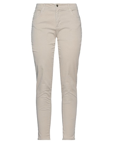 BLUE LES COPAINS Casual trouser Beige 98% Cotton, 2% Elastane