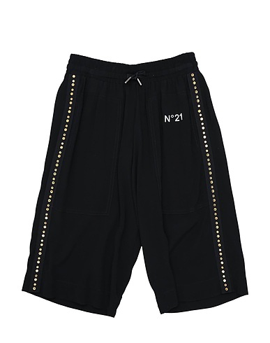 N°21 Casual trouser Black 100% Viscose, Glass, Silver