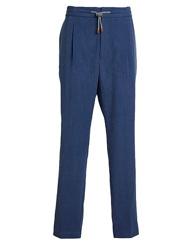 BRUNELLO CUCINELLI Casual trouser Navy blue 100% Linen