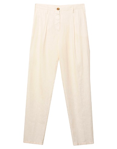 MANILA GRACE Casual pants White 100% Linen