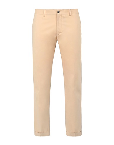 8 by YOOX Casual trouser Beige 96% Cotton, 4% Elastane
