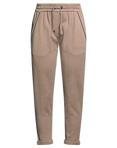 BRUNELLO CUCINELLI Casual trouser Khaki 67% Cotton, 31% Silk, 2% Polyamide, Brass