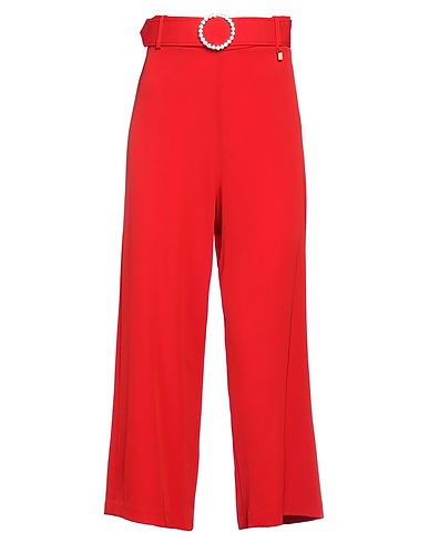 FLY GIRL Casual pants Red 95% Polyester, 5% Elastane