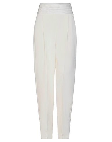 EMPORIO ARMANI Casual pants Ivory 50% Viscose, 47% Acetate, 3% Elastane, Polyester