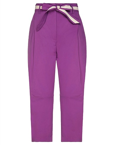MANILA GRACE Casual trouser Purple 100% Cotton