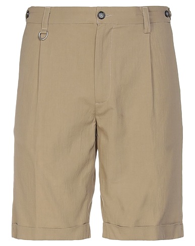 PAOLO PECORA Shorts & Bermuda Khaki 99% Cotton, 1% Elastane