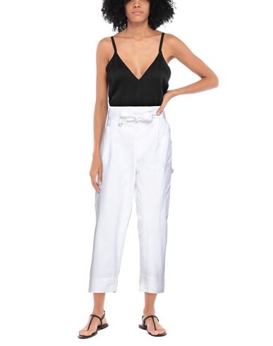 HIGH HIGH WOMAN PANTS WHITE SIZE 4 COTTON, LINEN, ELASTANE 13552323OB 6