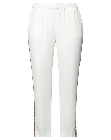 BLUE LES COPAINS Casual trouser White 97% Polyester, 3% Elastane