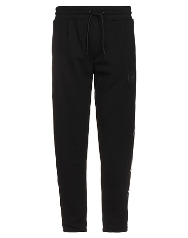 EMPORIO ARMANI Casual trouser Black 82% Cotton, 18% Modal, Polyester
