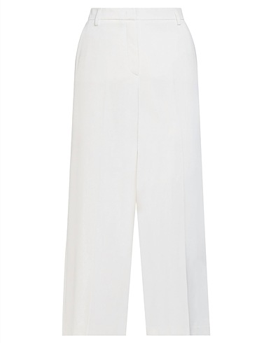 ANGELO MARANI Casual trouser White 71% Polyester, 24% Viscose, 5% Elastane, Acetate