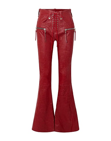 BEN TAVERNITI™ UNRAVEL PROJECT Casual pants Brick 100% Leather, Polyester, Polyurethane