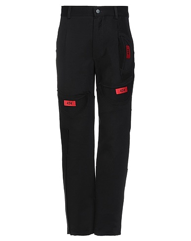 424 FOURTWOFOUR Casual trouser Black 100% Cotton