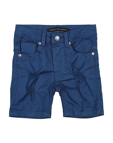 DANIELE ALESSANDRINI Shorts & Bermuda Slate blue 98% Cotton, 2% Elastane