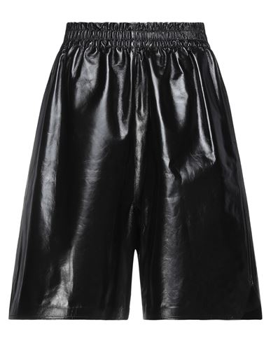Bottega Veneta Patent Leather Bermuda Shorts In Black