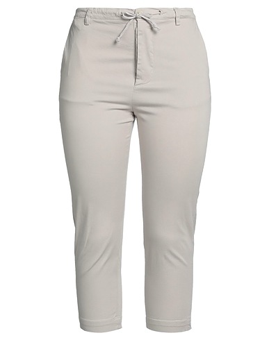 VIRNA DRÒ Casual trouser Light grey 98% Cotton, 2% Elastane