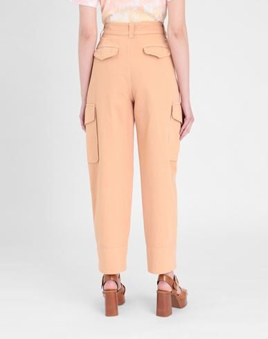See By Chloé Pleated Cotton Wide-leg Pants In Beige