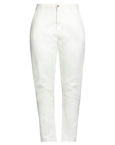 MANILA GRACE Casual trouser White 100% Linen