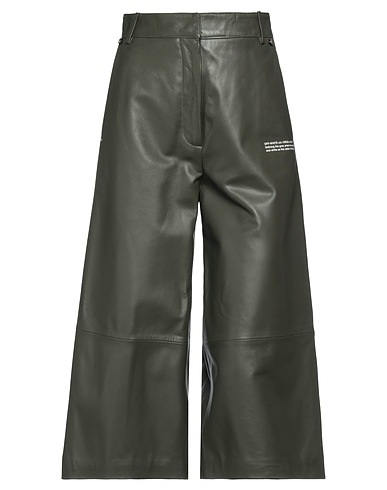 OFF-WHITE™ Casual pants Military green Leather
