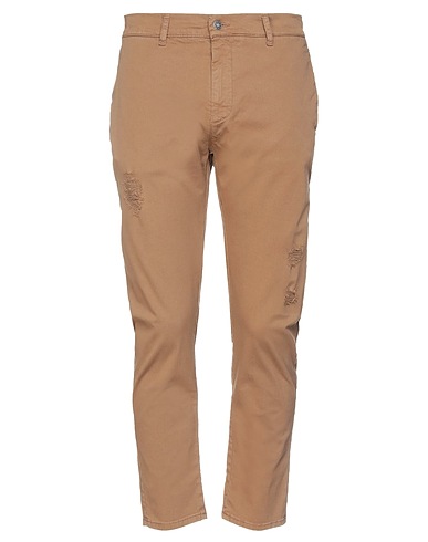 GREY DANIELE ALESSANDRINI Casual trouser Camel 98% Cotton, 2% Elastane