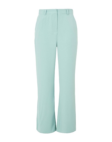 8 by YOOX Casual trouser CRÊPE HIGH-WAIST FLARED PANTS
 Light green 100% Polyester