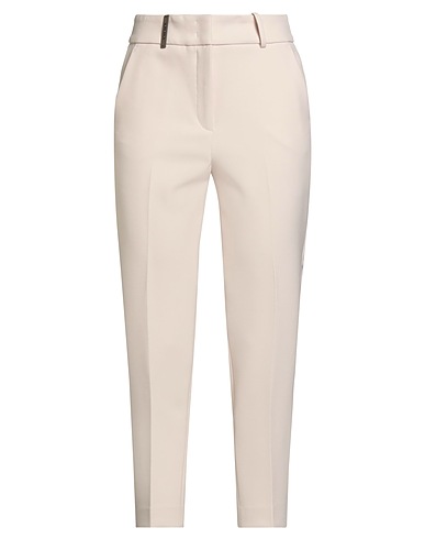 PESERICO Casual pants Off white 64% Polyester, 27% Viscose, 6% Cotton, 3% Elastane