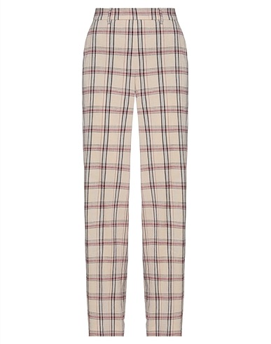 MALÌPARMI Casual pants Beige 58% Linen, 28% Viscose, 13% Polyester, 1% Elastic fibres